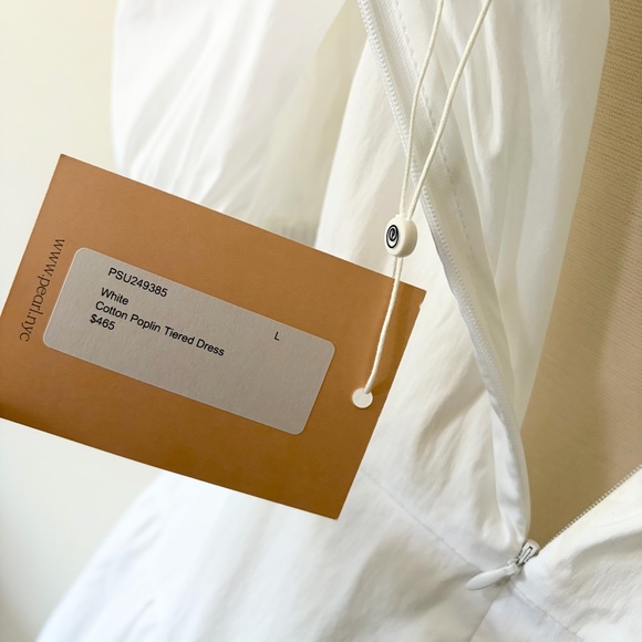 Pearl by Lela Rosa NWT White Cotton Poplin Tiered Dress Large L - Picture 8 of 8